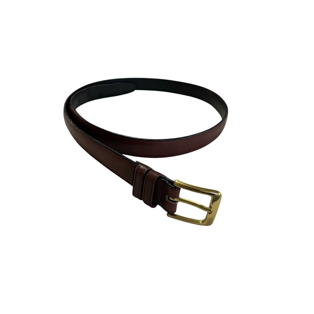 Leegin Brown Leather Belt Size 36 Gold Tone Buckle Made in USA 1 in